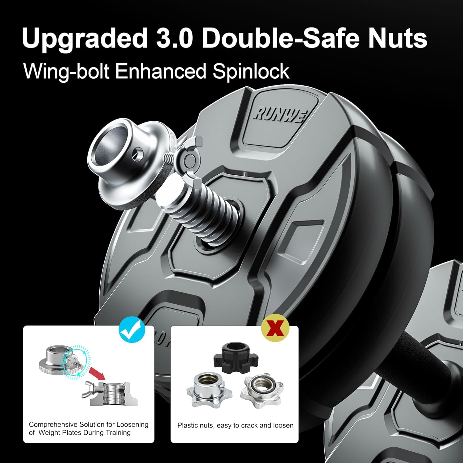 Heavy Adjustable Dumbbell Barbell Set -  100 90 70 50 Lb Weight Set for Option, Metal Dumbbell Grip and Barbell Bar, 1" Center Hole Weight Plate, 3-In-1 Adjustable Dumbbell, Barbell and Push-Up Stand