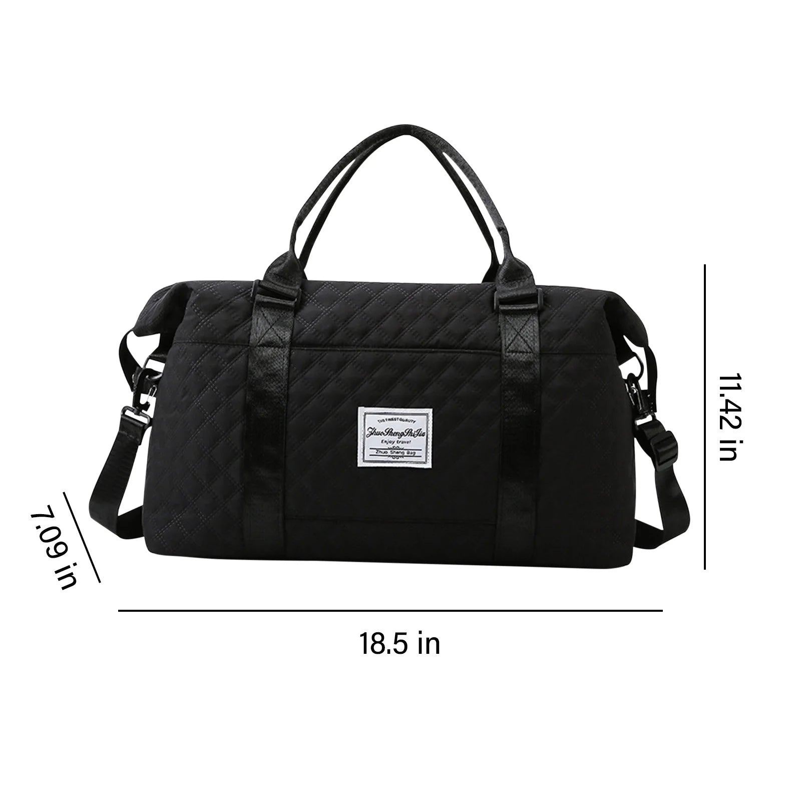 Travel Duffle Bag for Women Sport Gym Tote Bag with Toiletry Bag Large Carry on Overnight Bag for Women Girls Travel Gym Bag for Labor and Delivery Bag Black