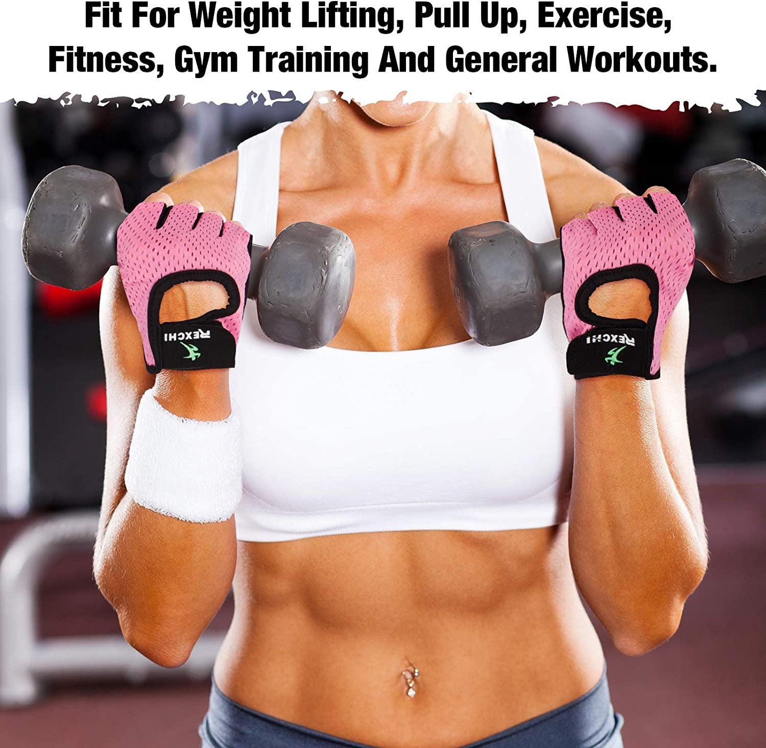 2 Pairs Workout Gloves Adjustable Weight Lifting Gym Exercise Training Breathable Workout Gloves with Full Palm Protection for Men and Women Fitness, Biking, Pull Up, Cycling