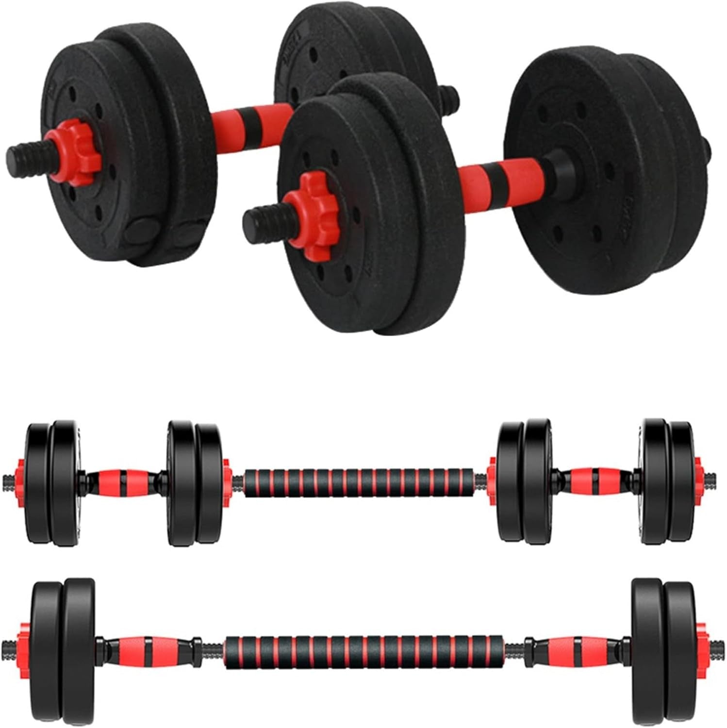 Adjustable Dumbbells Weight Sets, 22/110 LBS Dumbbell Barbell Set, 3-In-1 Home Gym Equipment Bodybuilding Fitness Gear Weight Lifting Strength Training (Barbell 22LB or 11 LB Dumbbell Pair)