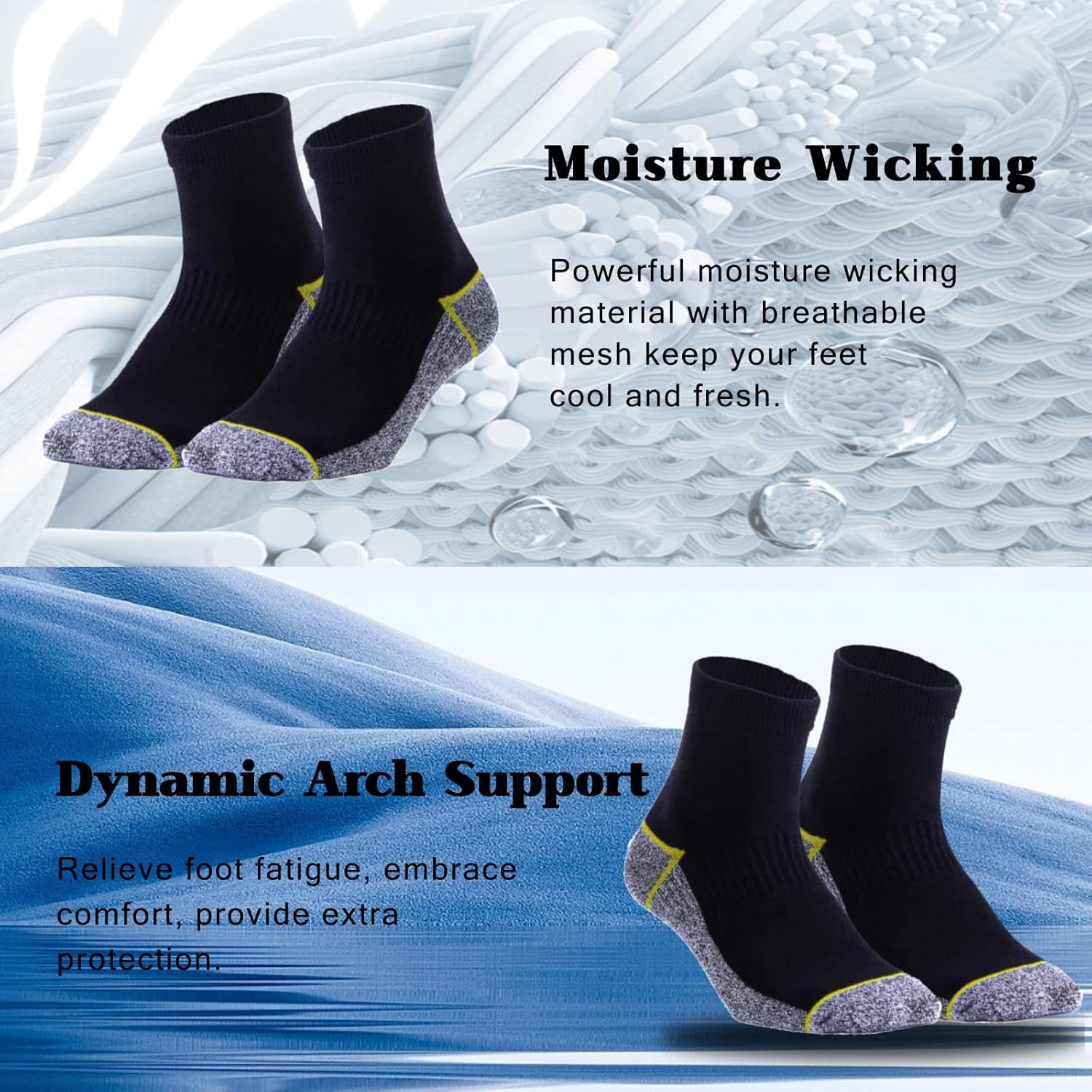 Copper Infused Quarter Socks Improve Foot Health Odor Control with Moisture Wicking Durable Comfortable Fit (4/5 Pairs)