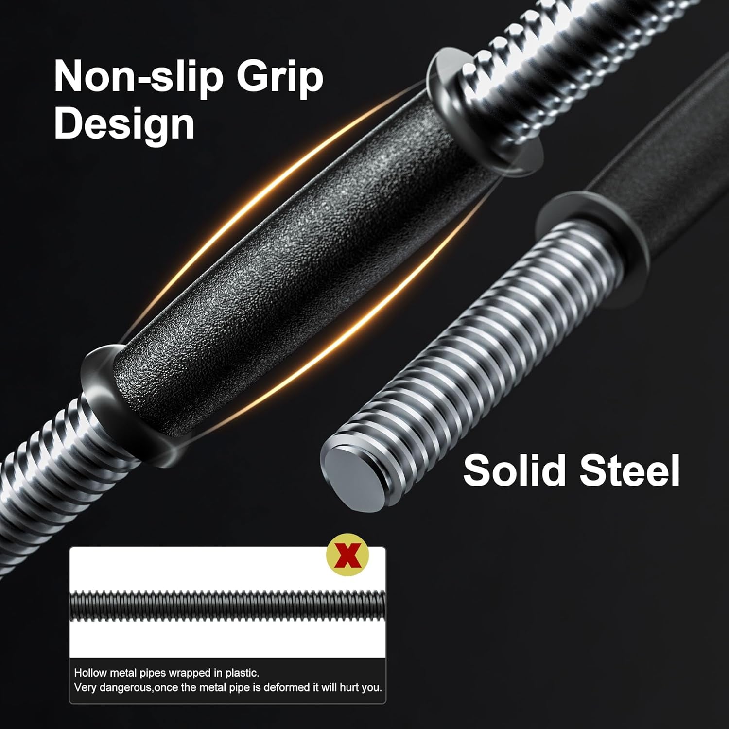 Heavy Adjustable Dumbbell Barbell Set -  100 90 70 50 Lb Weight Set for Option, Metal Dumbbell Grip and Barbell Bar, 1" Center Hole Weight Plate, 3-In-1 Adjustable Dumbbell, Barbell and Push-Up Stand