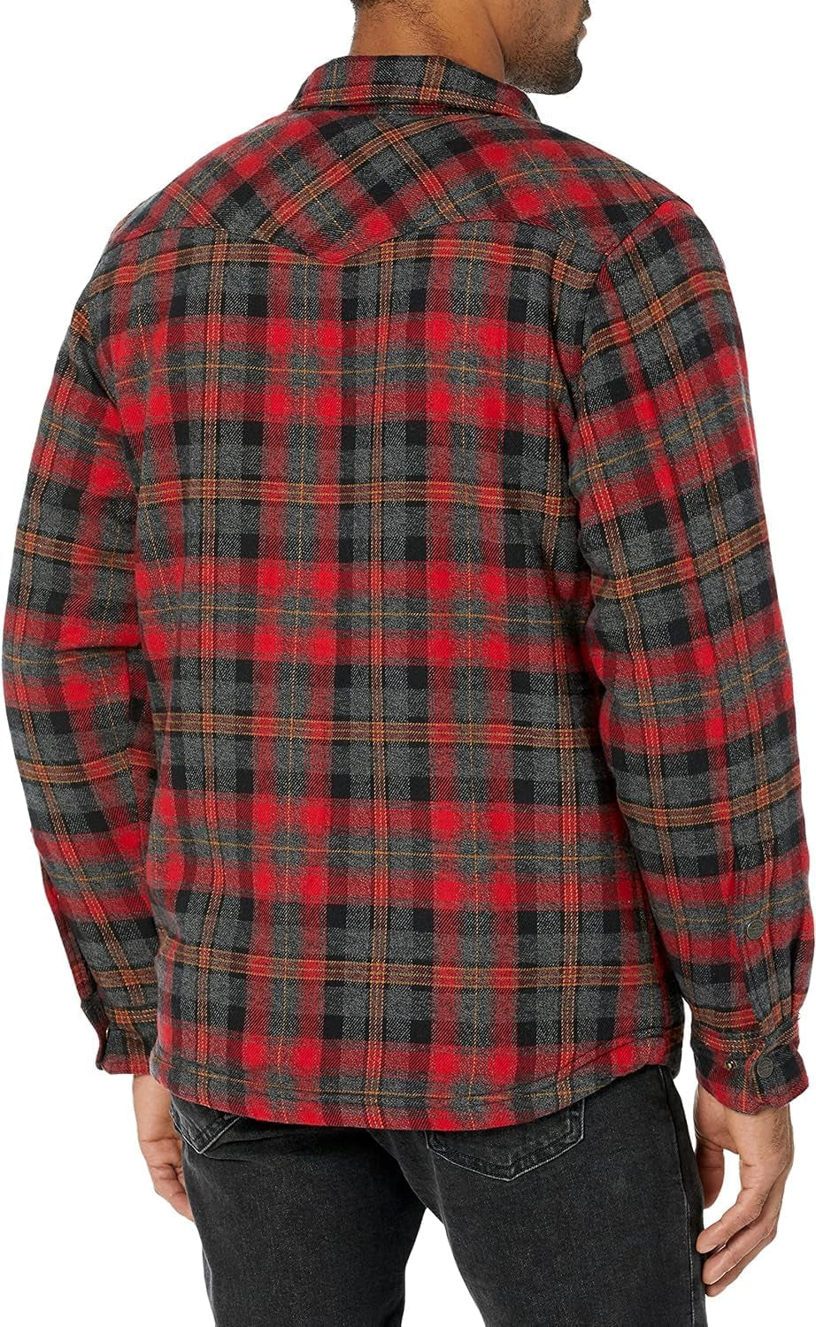 Men'S Sherpa Lined Shirt Jacket Flannel Shacket Fully Insulated